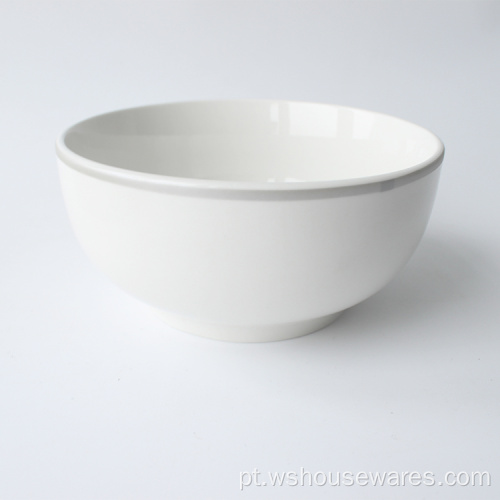 Bacia de macarrão de porcelana pratos brancos cerâmicos placa de restaurante